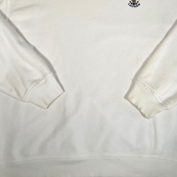 Lauren Ralph Lauren Womens Small Crewneck Embroidered White Cotton Sweater - Picture 5 of 10
